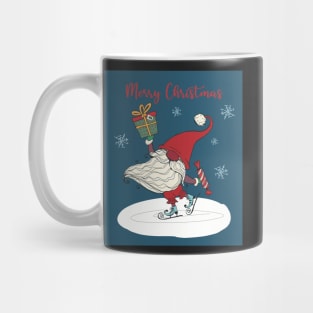Happy santa skating greeting card Mug